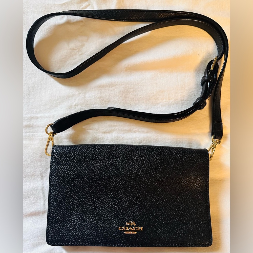 Coach Black Pebbled Leather Crossbody Bag